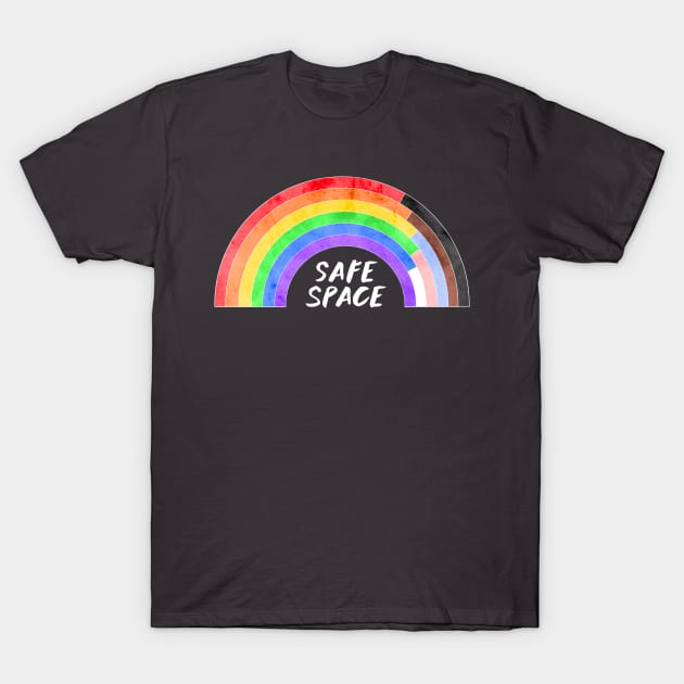 Safe Space BIPOC Pride Rainbow T-Shirt by Roguish Design